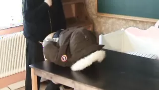 Disgusting Fat Master Fucks His Submissive Doll From Behind