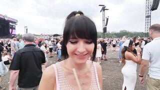Festival Girl Fucked Hard In Campervan!!! Double CUM To Huge Squirting Pussy