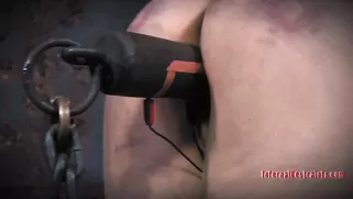 Chained Big Tit Teen Brutally Fucked With A Dildo