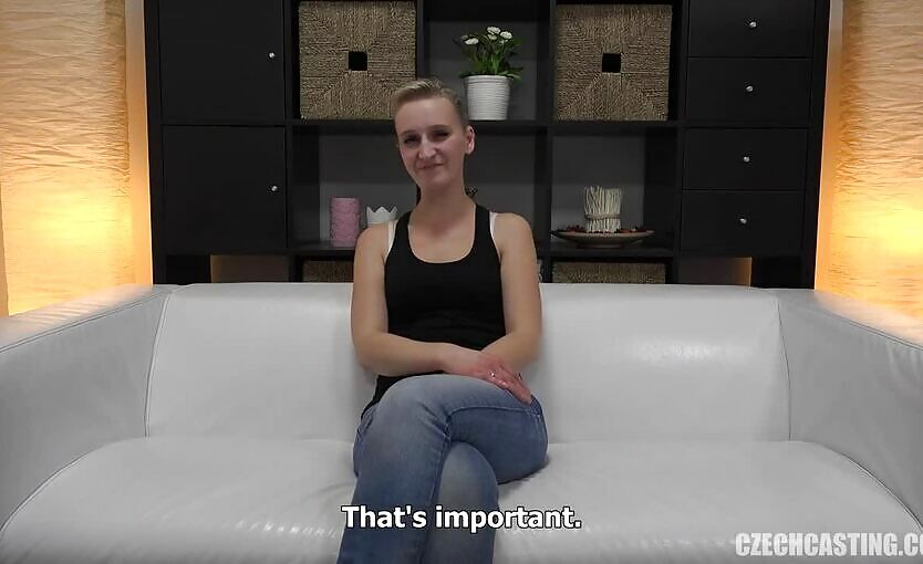 Prague Casting   Hottie Katerina Blows And Rides Cock At Casting