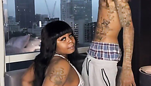Chubby Ebony Sucks BBC And Trans’ Hammer In A Hotel