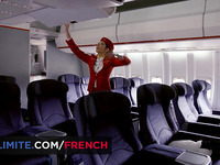 Incredible Brunette Flight Attendant Gets Fucked By Two Rich Guys During A Commercial Flight