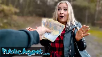 Public Agent Beautiful Busty Blonde Takes Her Clothes Off In The Woods Before Fucking