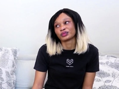 Amateur Ebony Babe Strips At Interview