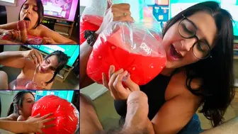 POV Blowjob And Beachball Blow Playing Games   Bunny Looner