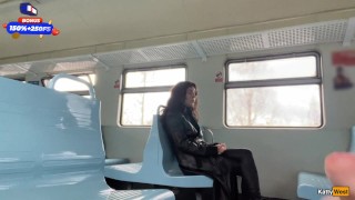 Stranger Helped Me Cum On Public Train And Walks Around Carriages With Cum On Face   CUMWALK