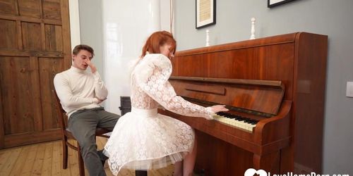 Redhead Pianist Goes Nuts For My Hard Dick After Practice