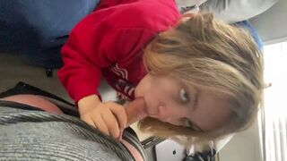 Blonde Teen Girlfriend Loves Sucking Big Cock