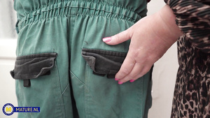 Granny Seduces A Toyboy Electrician With Her Big Bum
