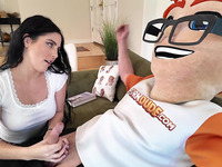 Luxury Brunette Works PornDude’s Meat With Her Precious Feet And Pussy
