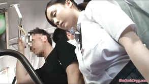 Public Asian Gangbang In The Bus