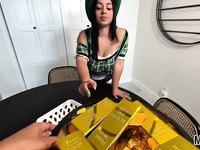 Curvy Girl Trades Gold For His Cock On St. Patrick’s Day