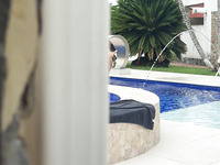 Latina Masturbates By The Pool While Step Bro Watches Her