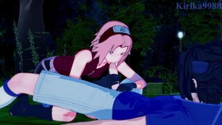 Sakura Haruno And Sasuke Uchiha Have Intense Sex In A Park At Night.   Naruto Hentai