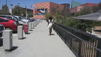 We Follow Ana Foxxx Around Los Angeles, And She Manages To Tease Us With Her Tight Pussy.