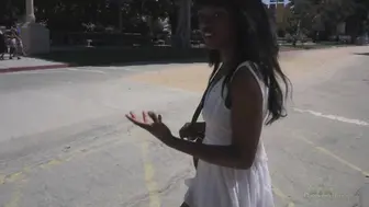 We Follow Ana Foxxx Around Los Angeles, And She Manages To Tease Us With Her Tight Pussy.