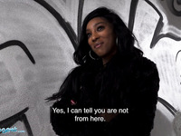 POV Ebony From London Fucks A White Dude For Money