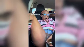 Nasty Girl Stuffs Her Creamy Pussy In The Front Seat (BIG ORGASM)