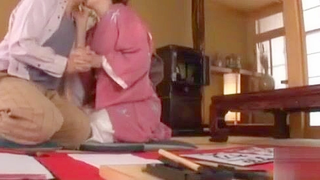 Uncensored Mature Japanese Wife In Kimono Fucks Son