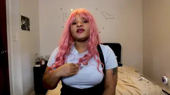 Ebony Schoolgirl JOI Over Zoom