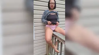 Peeing In My Pink Panties On The Porch And Slurping It All Up