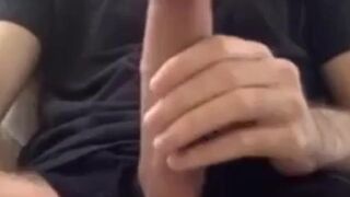 Muscular Amateur Strokes His Big Hard Cock With A Thick Bellend