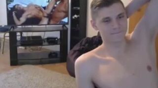 Twink Works Up A Sweat Rubbing One Out On Webcam
