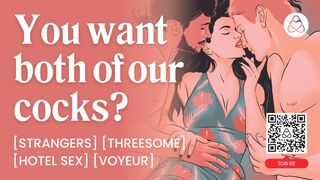 ASMR Audio Porn: MFM Threesome In A Hotel Room With Double Penetration & Cock Sharing