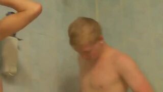 2 Twinks’ Cockfight In The Shower Caught On Voyeur Cam