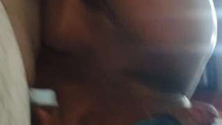 Late Night Blowjob And Cum Swallow In A Mask