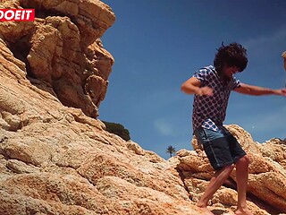 Hot Tart In Swimsuit Meet NoeMilk Is Seduced By Antonio Ross At A Secluded Spot On The Beach