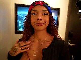 Kinky Ebony With Curly Hair Fools Around At Airport And Pool And Lets A Dude Fuck Her In Public