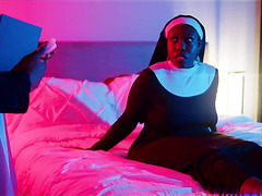 Sexy Big Booty Ebony Nun Gets Railed By A Horny Preast With Big BBC