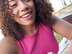 Naughty Ebony Foes For Big Cock In Car Fuck   POV